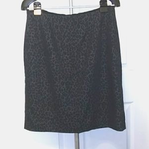 Willi Smith Womens Gray & Black Animal Print Pencil Skirt Knee Length SZ 8